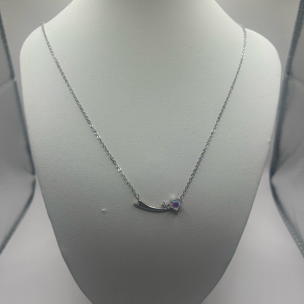Fashion Jewelry Silver and Purple Necklace